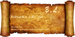 Bohunka Léna névjegykártya